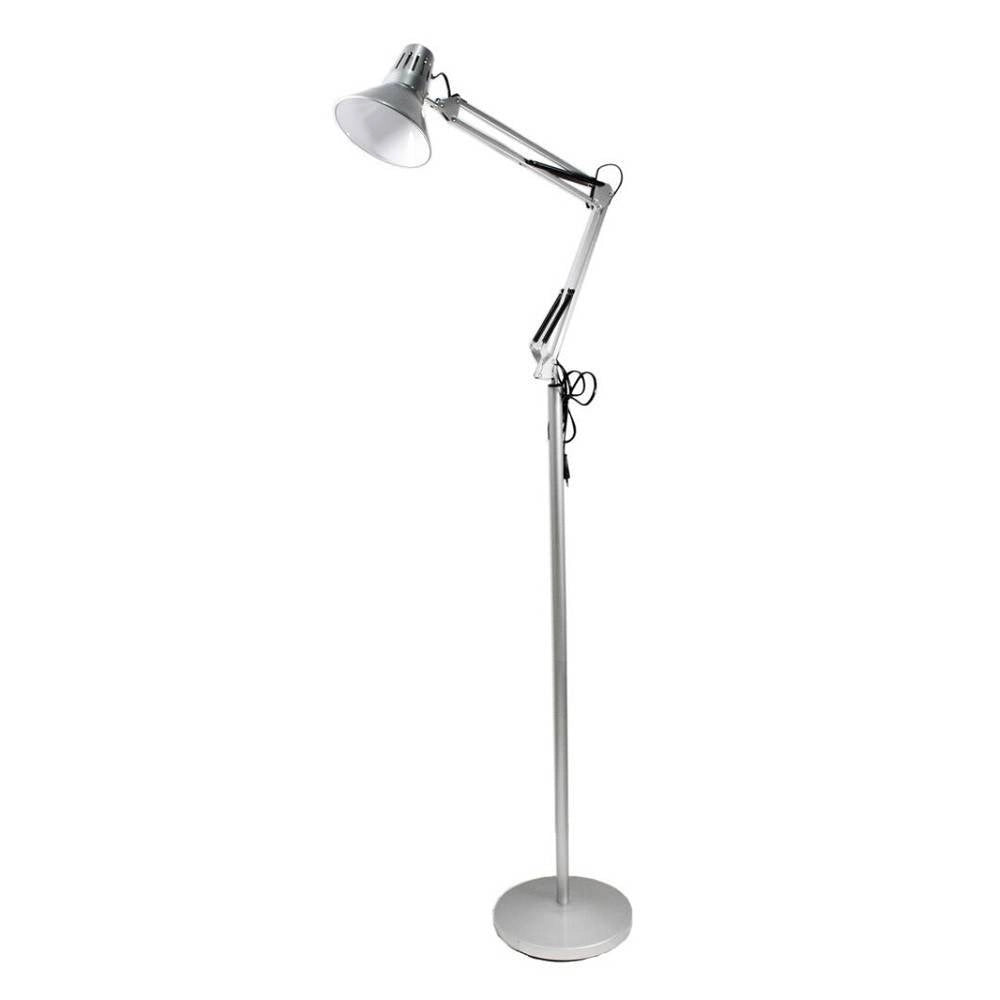 Trade Shop - Lampada A Piantana Da Terra Braccio Orientabile Luce Lettura In Metallo E27 D15 -