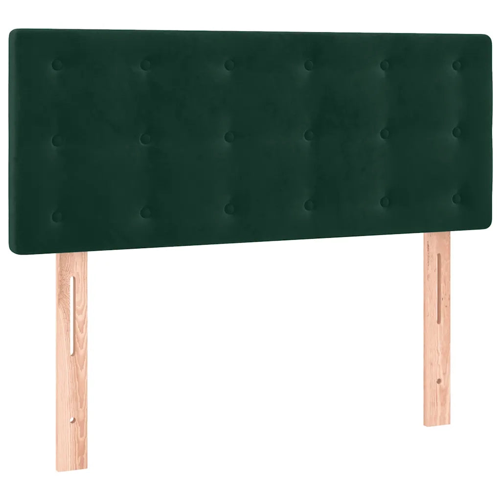 Letto a Molle con Materasso e LED Verde Scuro 100x200cm Velluto 3134630