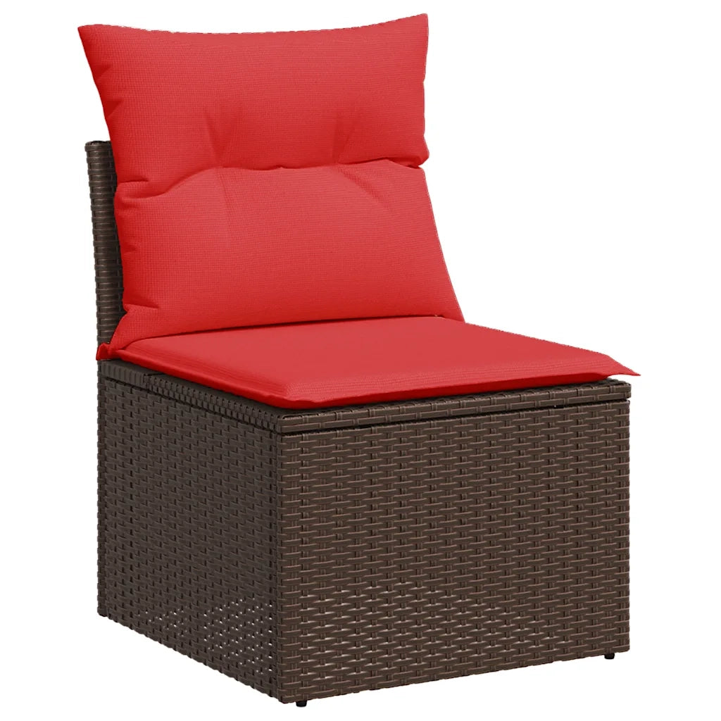 Set Divano da Giardino 6 pz con Cuscini Marrone in Polyrattan 3325380