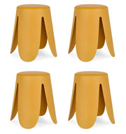 Set 4 Sgabelli  Ø37x47 cm in Similpelle Imogen Senape