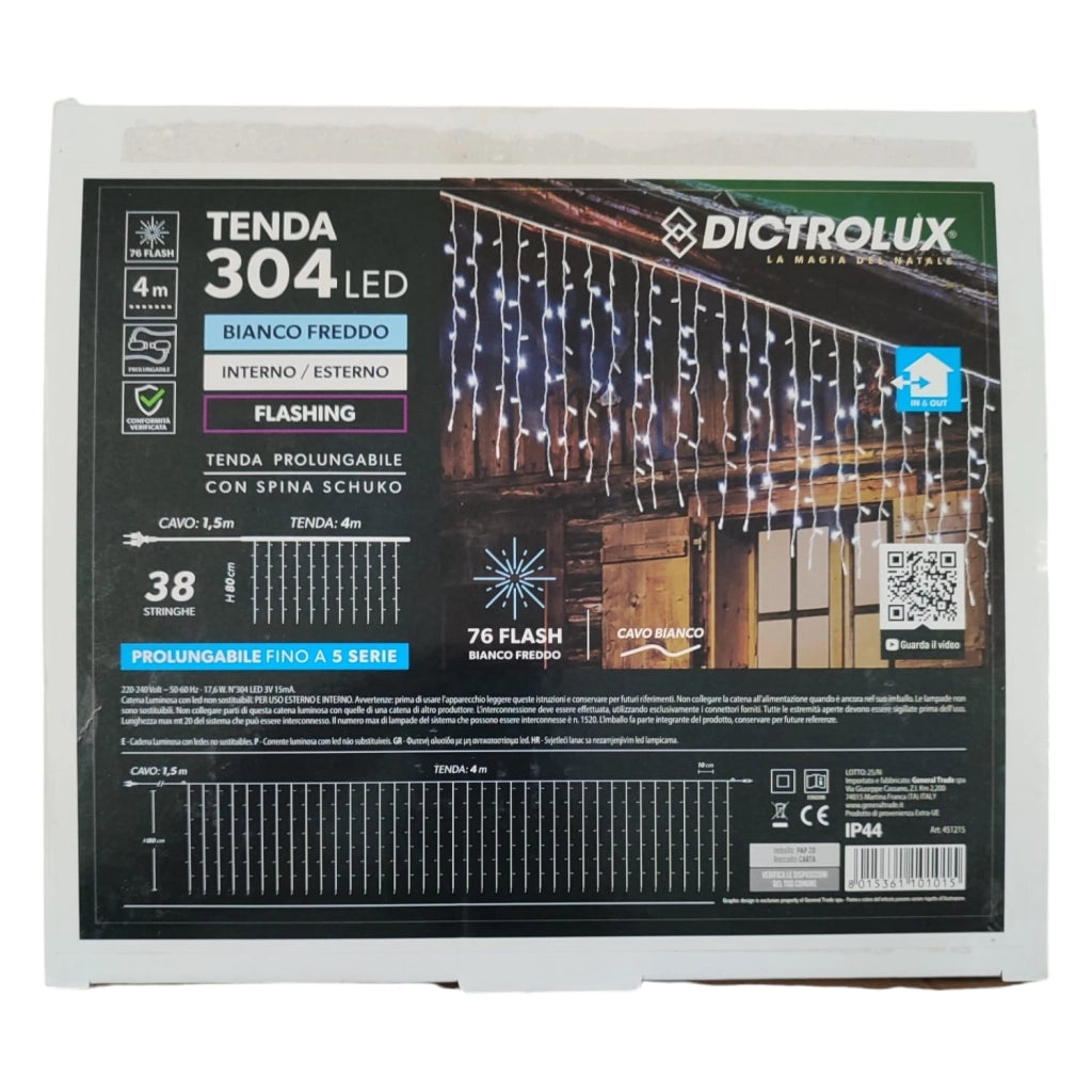 TENDA INTERNO ESTERNO 304 LED CON FLASH 4 MT PROLUNGABILE
