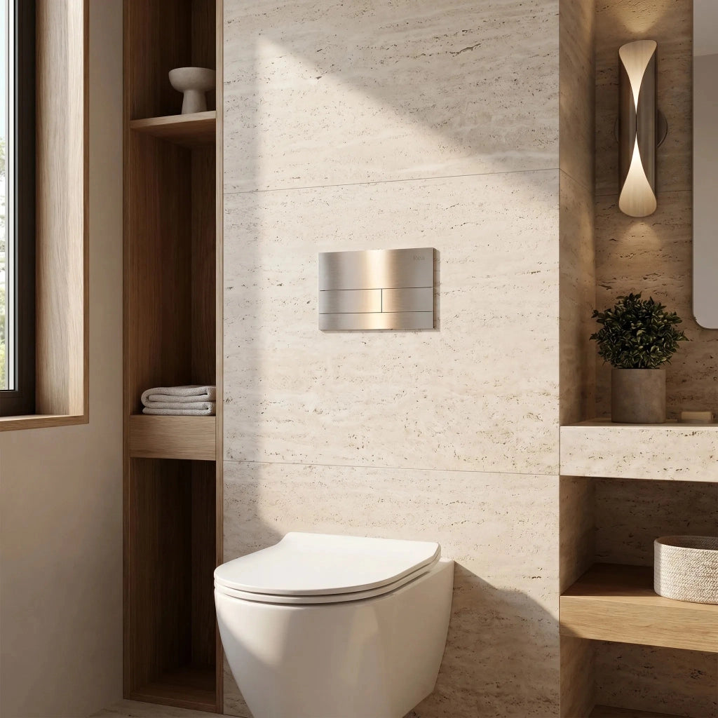 Set Telaio Da Incasso Per Wc Slim 024n Con Pulsante T Brush Steel