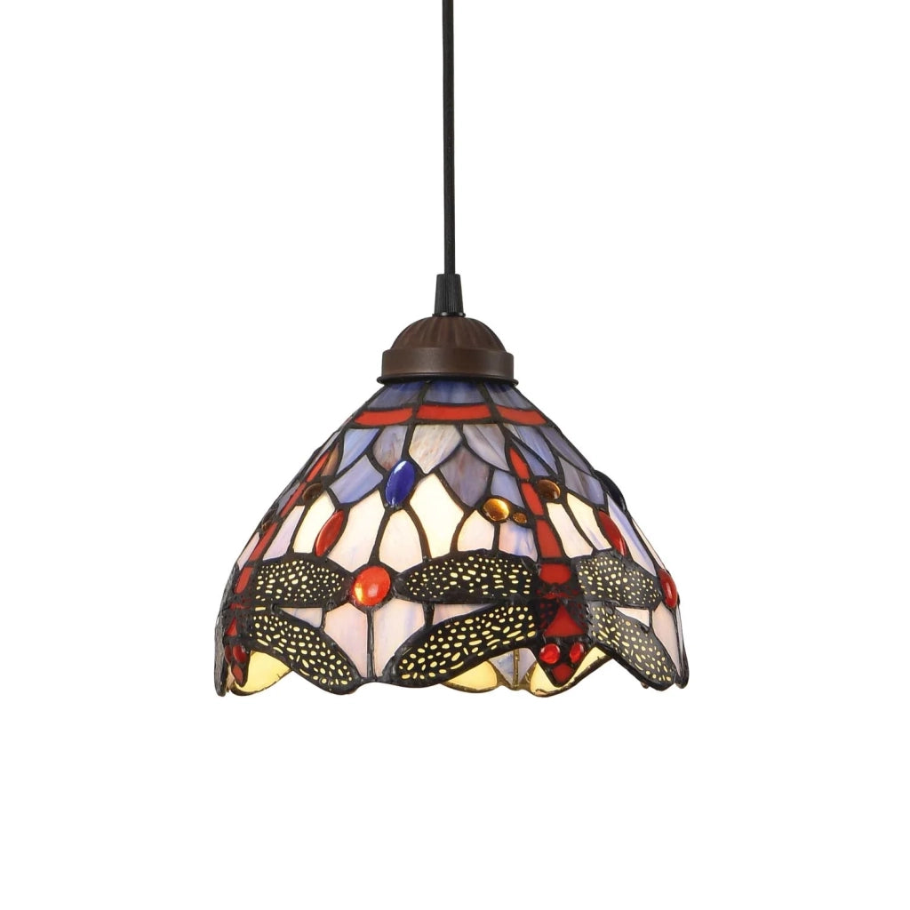 LÚZETE - LAMPADA DA SOFFITTO A 1 LUCE 20 CM LIBELLULA TIFFANY