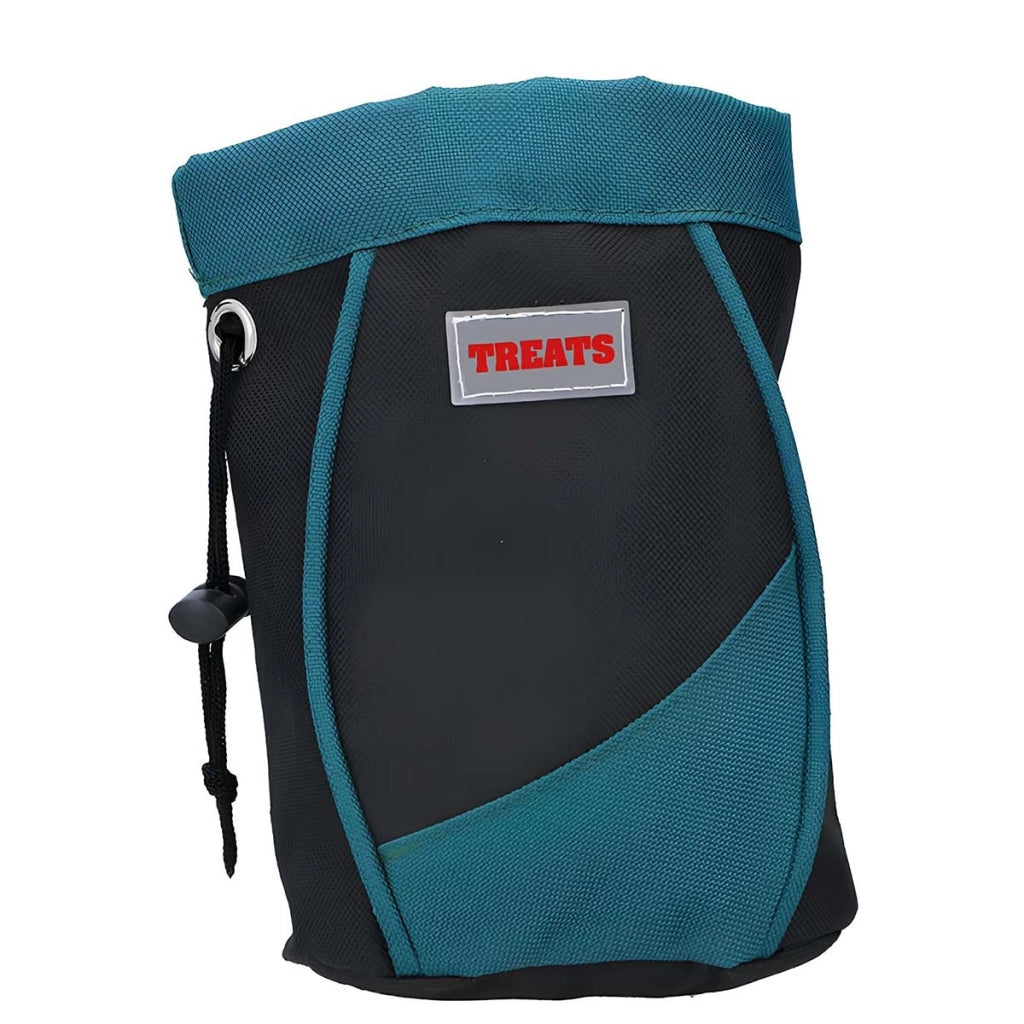 Porta snack per animali con cordino e clip di fissaggio Nero / Blu Inny