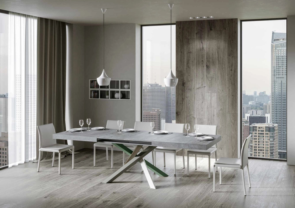 Tavolo allungabile 90x130/390 cm Volta Cemento telaio 4/A