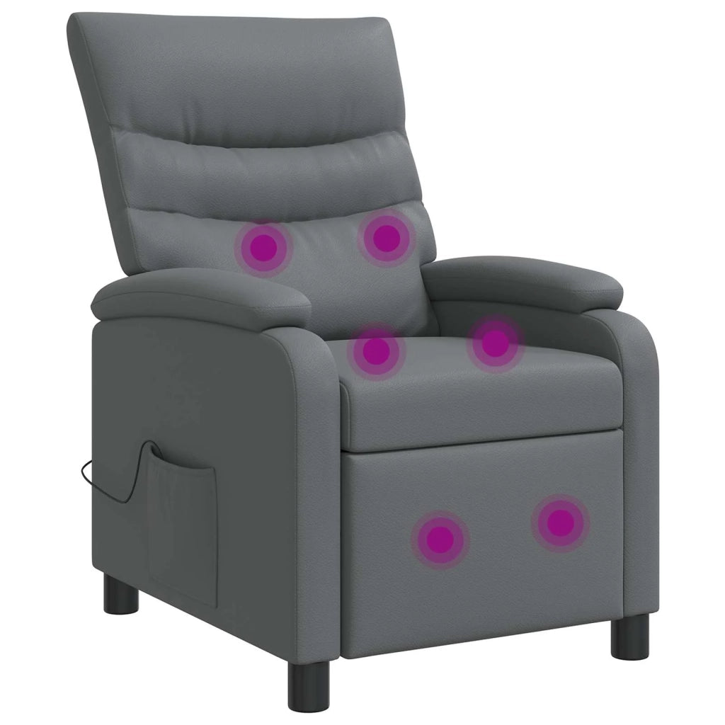 Poltrona Massaggiante Grigio Similpelle 42034904