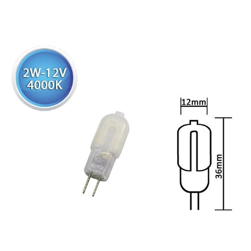 Trade Shop - Lampadina Led Smd G4 2 Watt 12v 200 Lumen Luce 3000k 6500k 4000k Faretto - -bianco Naturale      -