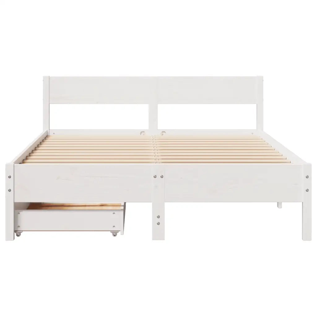 Letto senza Materasso Bianco 120x200 cm Legno Massello di Pino 3301753