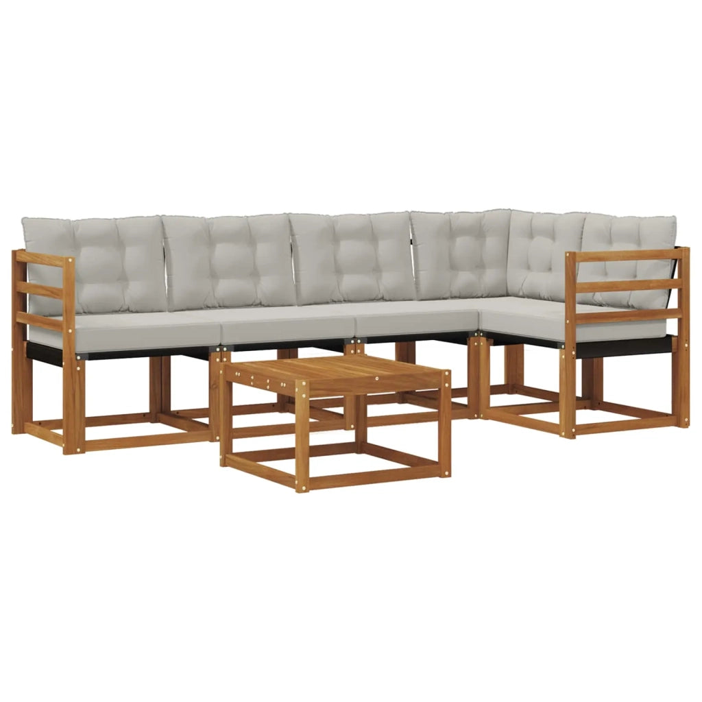 Set di divani da esterno 6 pcs Grigio Naturale e Chiaro 3368678