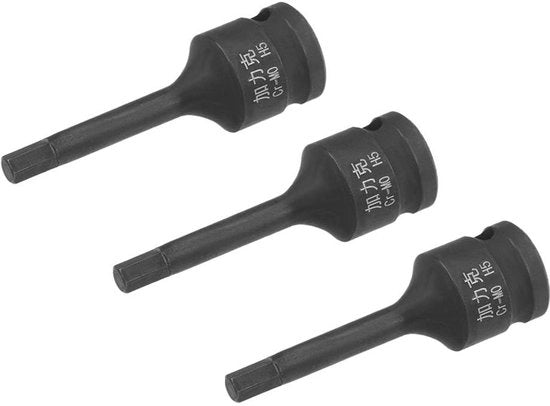 Set di chiavi a 6 punte a impatto 3 pezzi - Acciaio CR-MO - Chiave a 6 punte 5 mm - Corrosione resistente - Lunghezza 60 mm