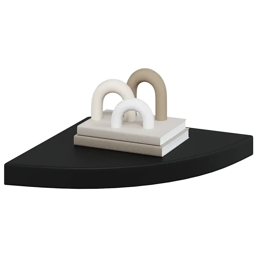 Scaffali Angolari a Parete 4 pz Neri 35x35x3,8 cm in MDF 323921
