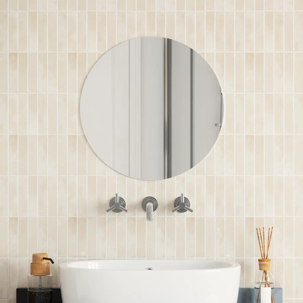 Specchio da Parete 50 cm in Vetro Circolare 245703