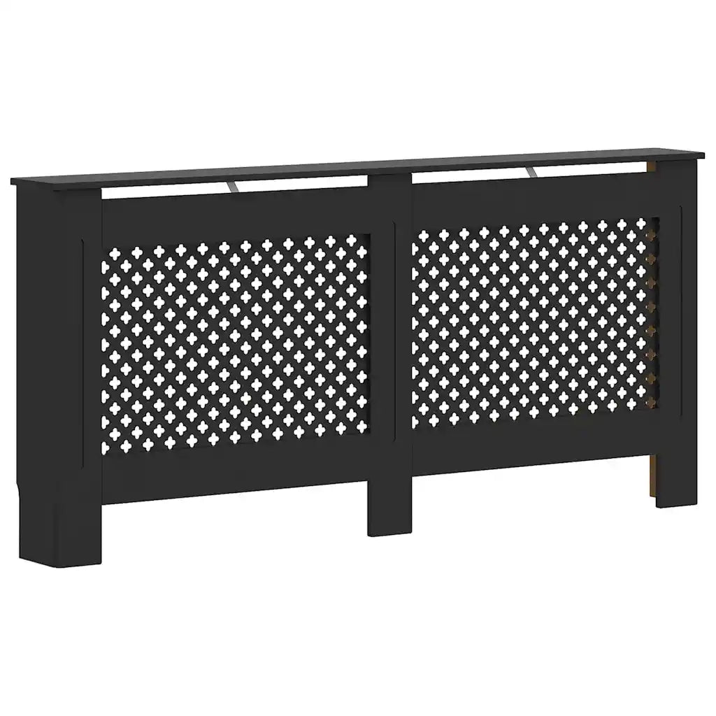 Copertura per Radiatore Nera 172x19x81 cm in MDF 288198