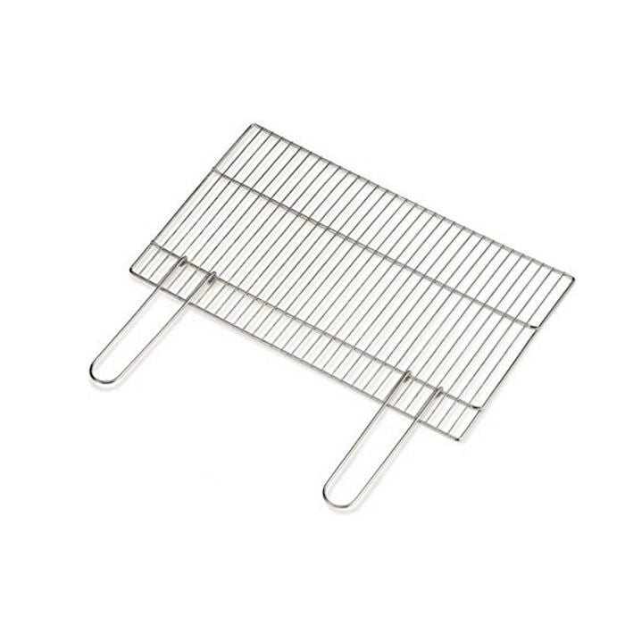 GRIGLIA BARBECUE IN TONDINO CON MANICI RICHIUDIBILI ACCIAIO CROMATO 76X43 CM