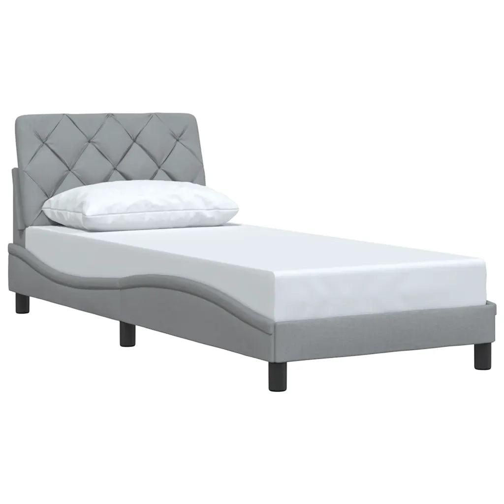 Giroletto senza Materasso Grigio Chiaro 90x190 cm Tessuto 3310566