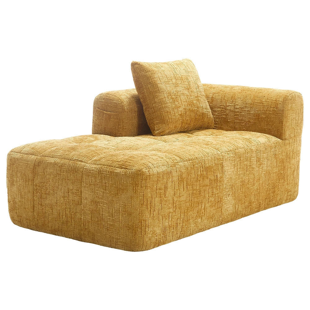 Chaise longue - Xylo - pronto uso con tasche laterali giallo