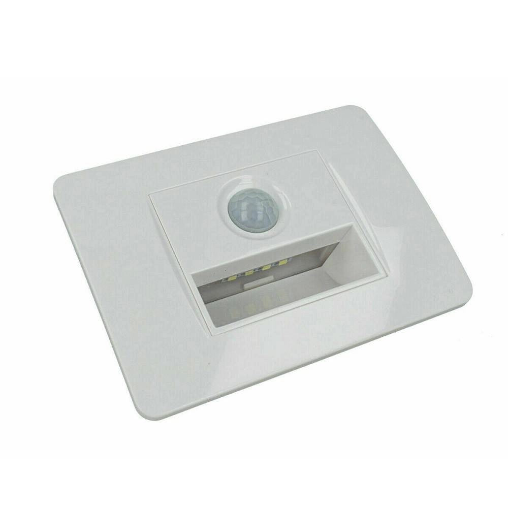 Trade Shop - Faretto Segnapasso A Led Per Scatola 503 Con Sensore Movimento Luce Fredda 6500k - Bianco