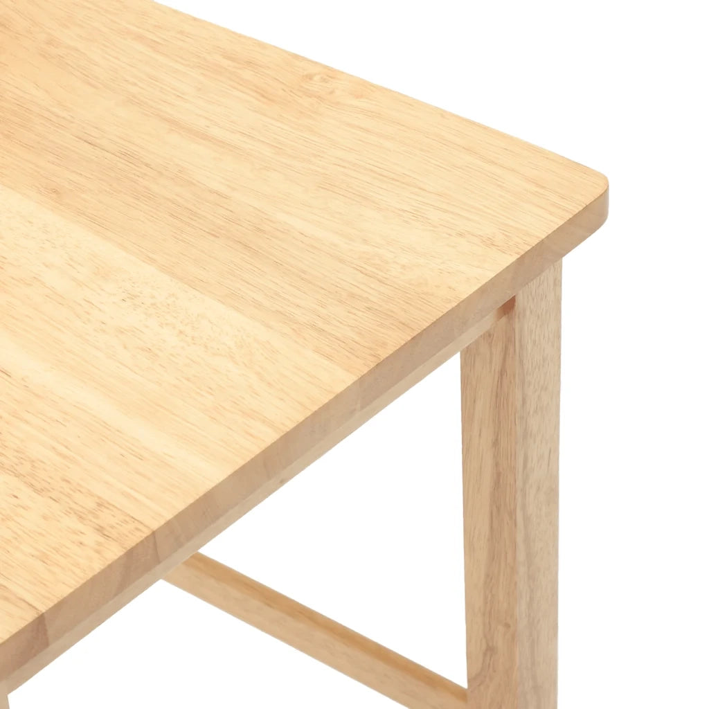 Sgabelli da Bar 2 pz Naturale Legno Massello di Hevea 4102540