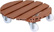 Carrello per Piante in Composito di Fibra di Legno FSC con Diametro 38,5 x 11 cm I Carrello per Fiori per Interno + Esterno I Carrello per Contenitore in Composito di Fibra di Legno FSC con Aspetto di Terracotta I Capacità di Carico 150 kg - 20055501