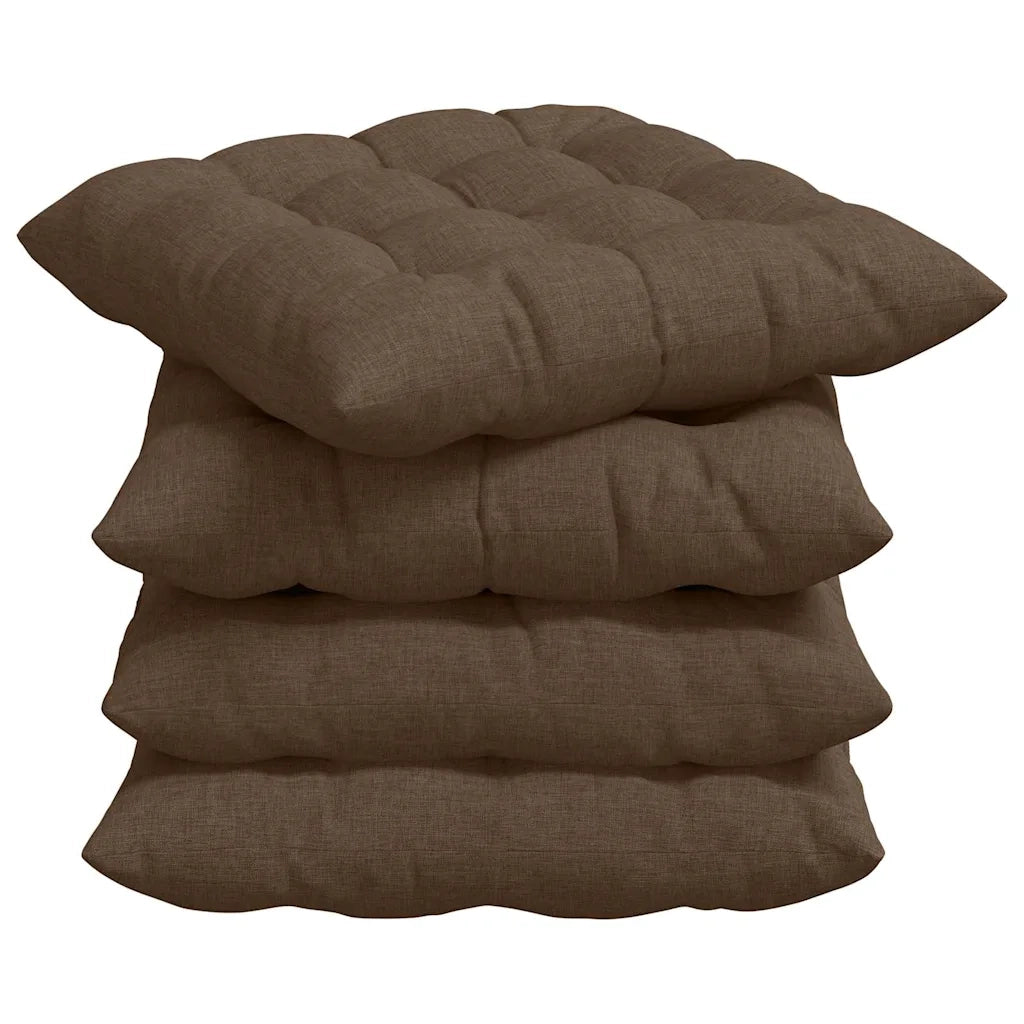 Cuscini per Seduta 4 pcs Marrone 40 x 40 x 6 cm Tessuto 42015150