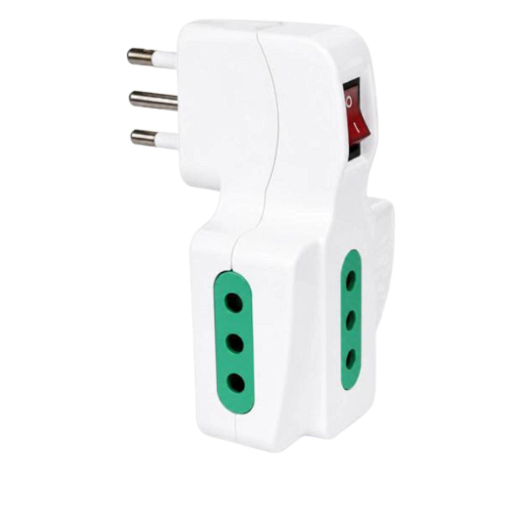 EcoPrice Adattatore Triplo 3 10A Spina 2P+T 10A + Interruttore