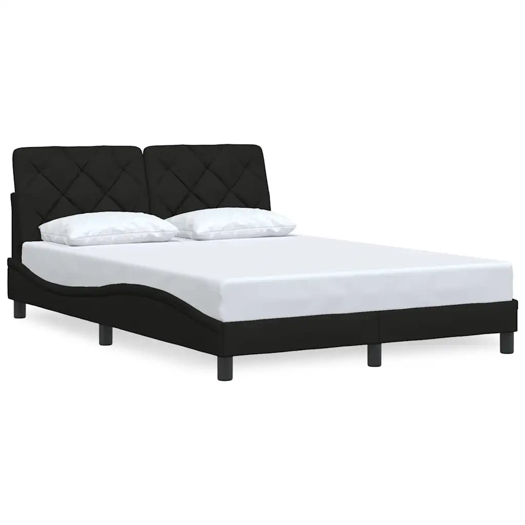 Letto matrimoniale | Letto per adulti | Giroletto senza Materasso Nero 120x200 cm Tessuto