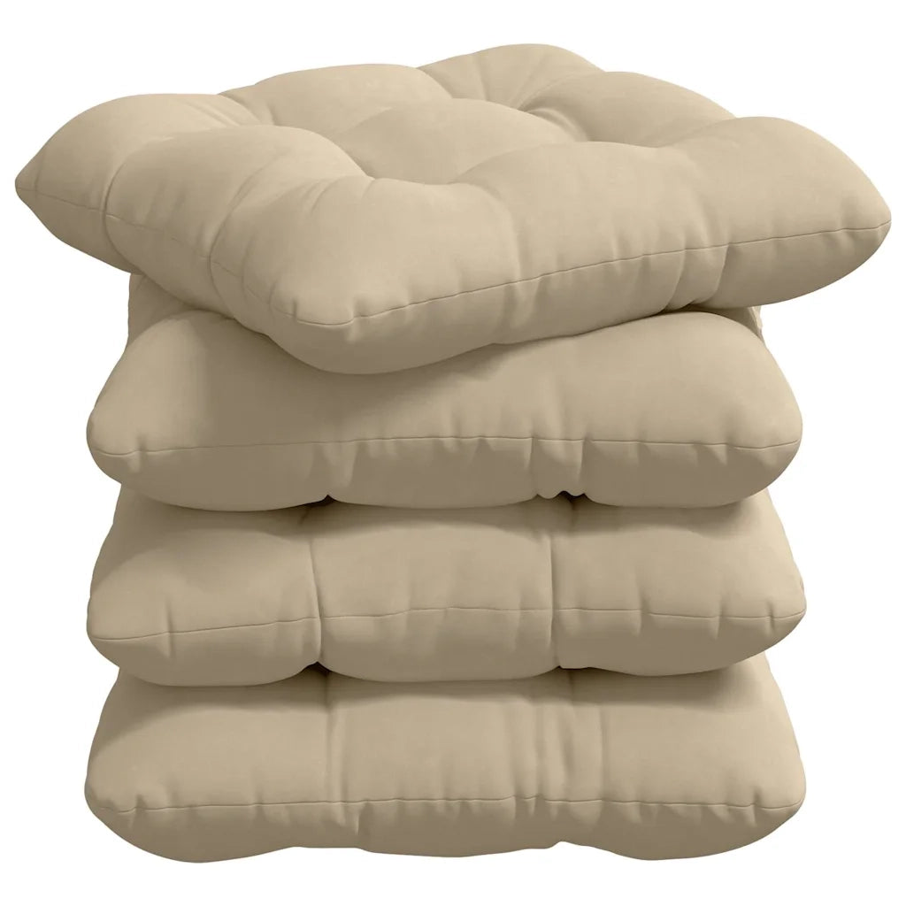 Cuscini per Seduta 4 pcs Crema 45 x 45 cm Tessuto in Microfibra 42015136