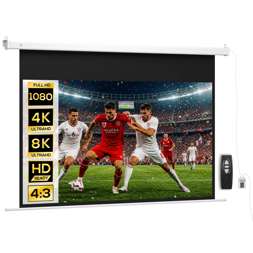Telo Proiezione Elettrico 120 Pollici ¨C Xylo ¨C 212x150cm 16:9 HD 4K con Telecomando Bianco