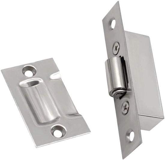 Blocco Ruota per Porta con Riduzione del Rumore - Porta Blocco - Viti di Chiusura per Cassetto - In Acciaio Inossidabile - Duraturo - Inclusi 4 Viti - Blocco di Chiusura per Cassetto
