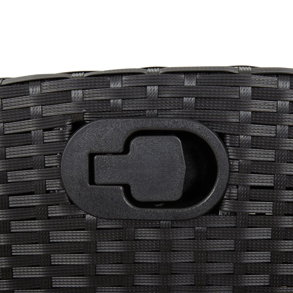 Set da Pranzo da Giardino 5 pz Nero con Cuscini in Polyrattan 3212907