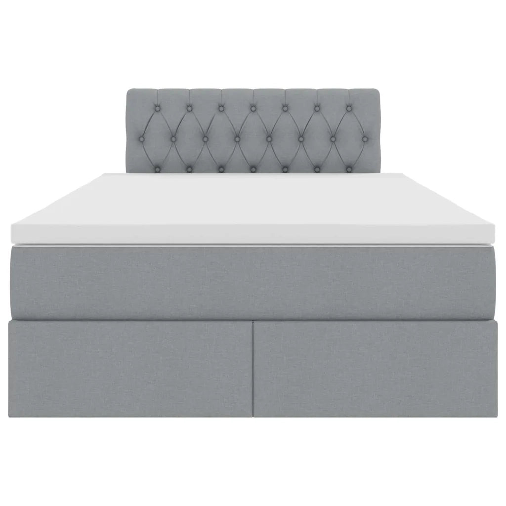 Letto con contenitore e LED Grigio chiaro 120 x 190 cm Tessuto 3371193
