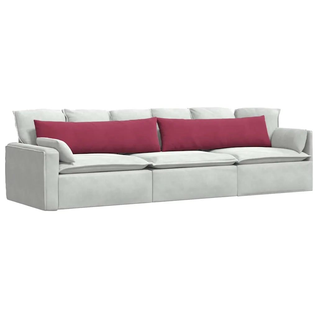 Cuscini da Divano 2 pz-Set di 2 Cuscini per Sofa Rosso Vino 145 x 40 cm Tessuto in Cords