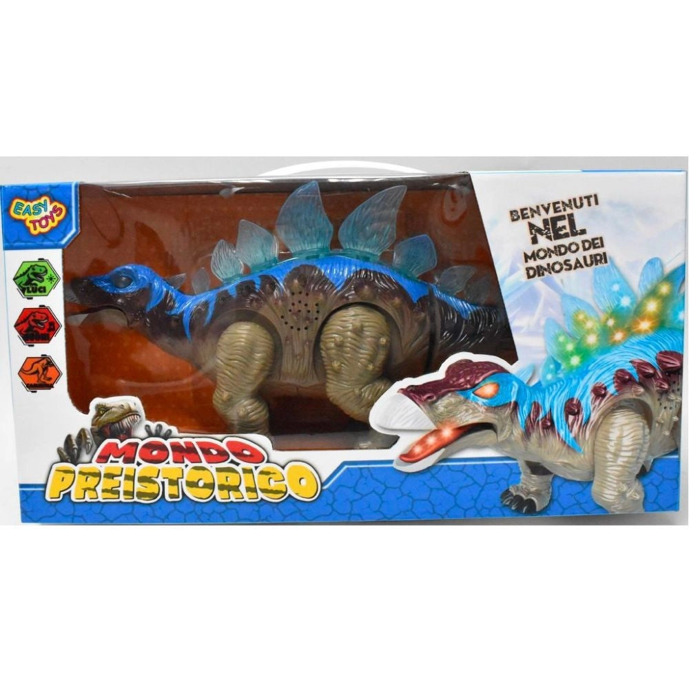 Trade Shop - Mondo Preistorico Giocattolo Per Bambini 3+ Stegosauro Che Cammina Luci E Suoni -