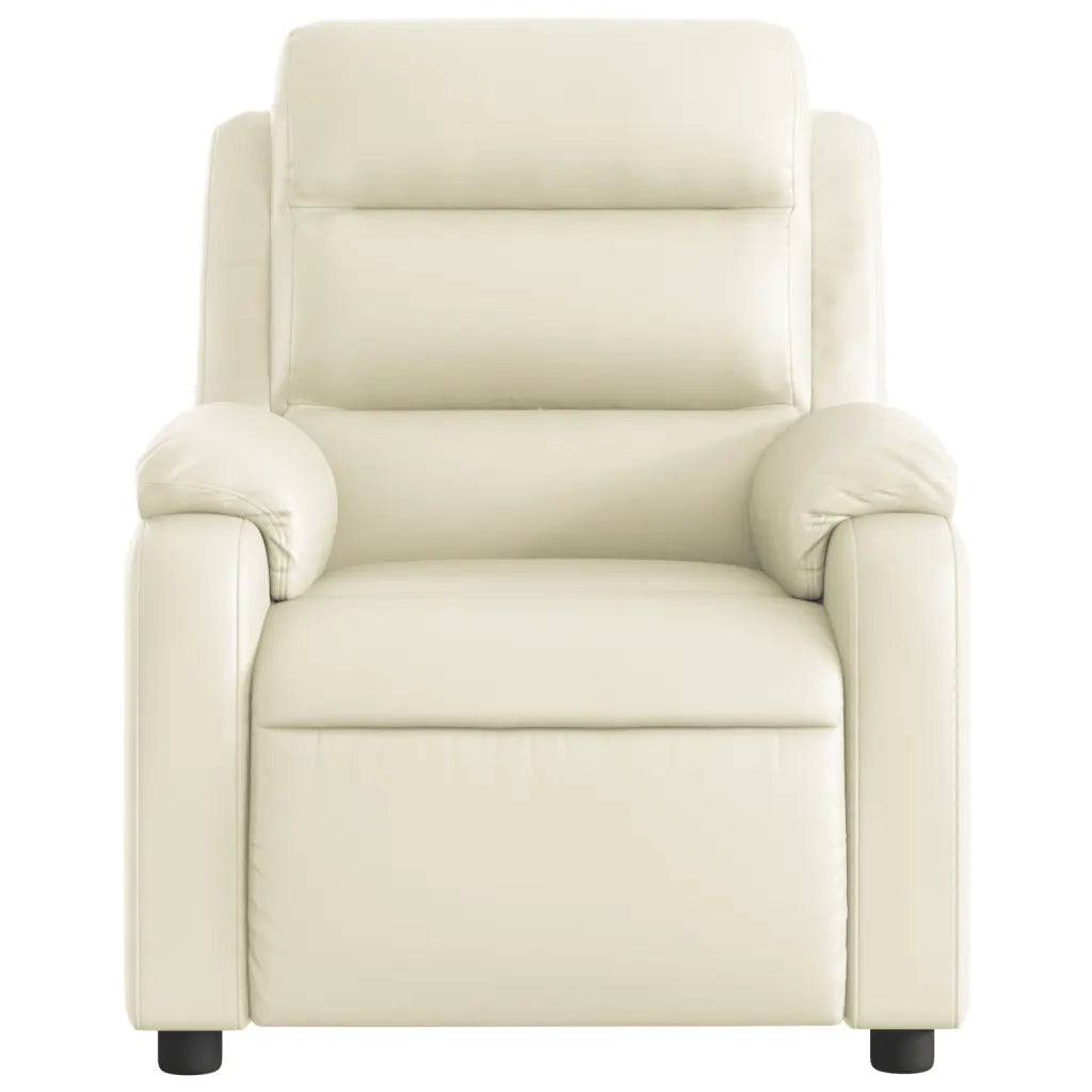 Poltrona Reclinabile Elettrica Crema in Similpelle 3205029