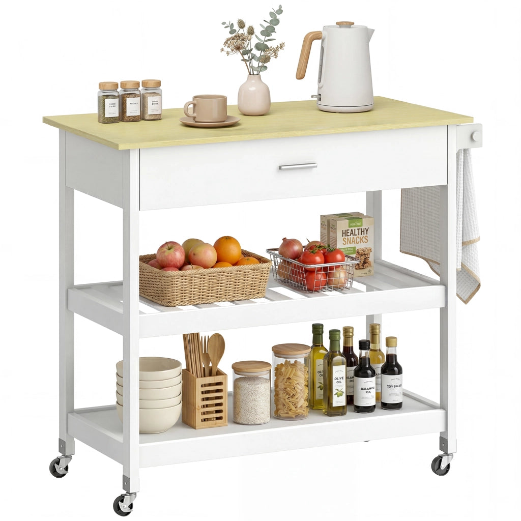 Carrello da cucina con ripiani ¨C zephmum ¨C Bianco