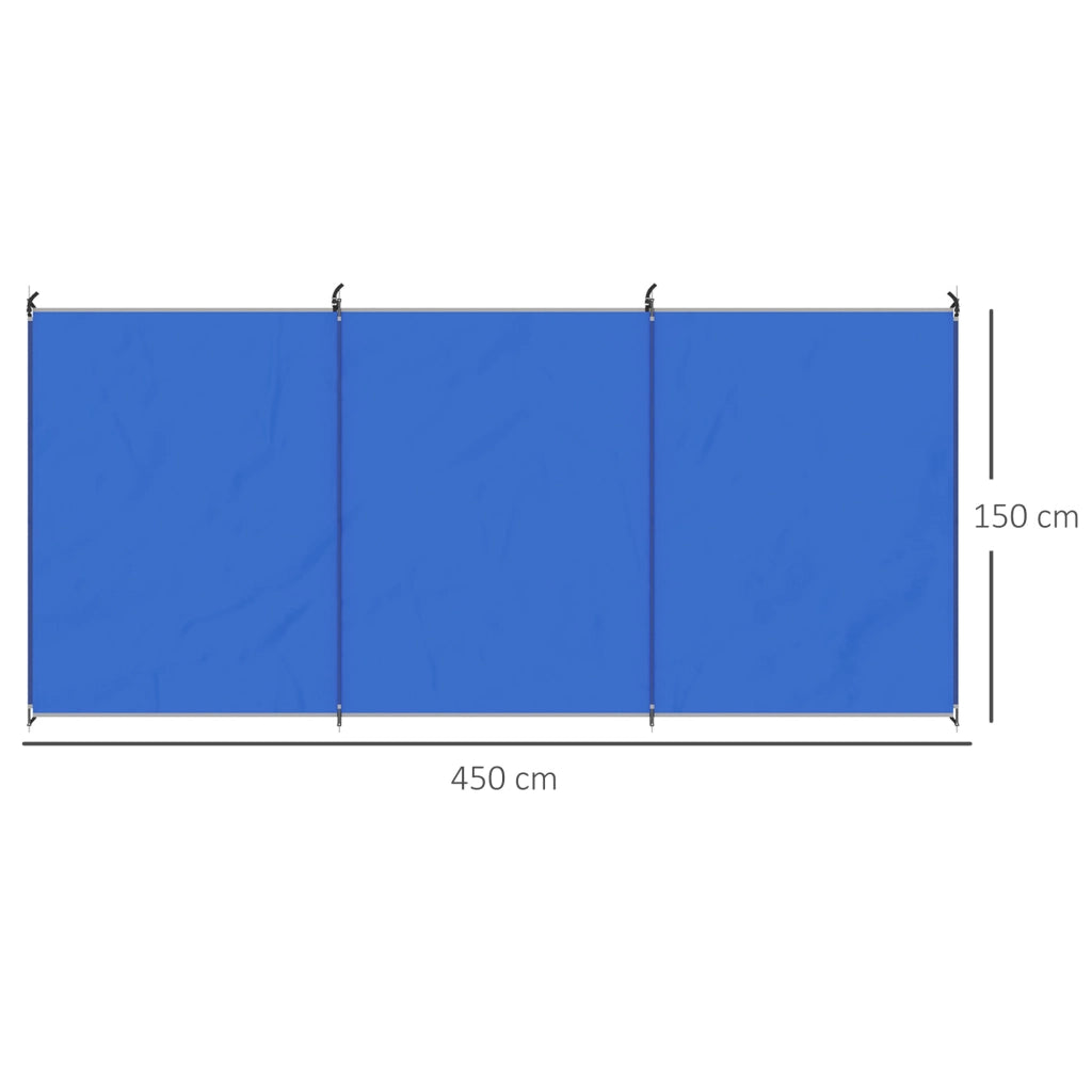 Paravento Pieghevole da Giardino e Balcone ¨C Minimal ¨C 450x150 cm Blu