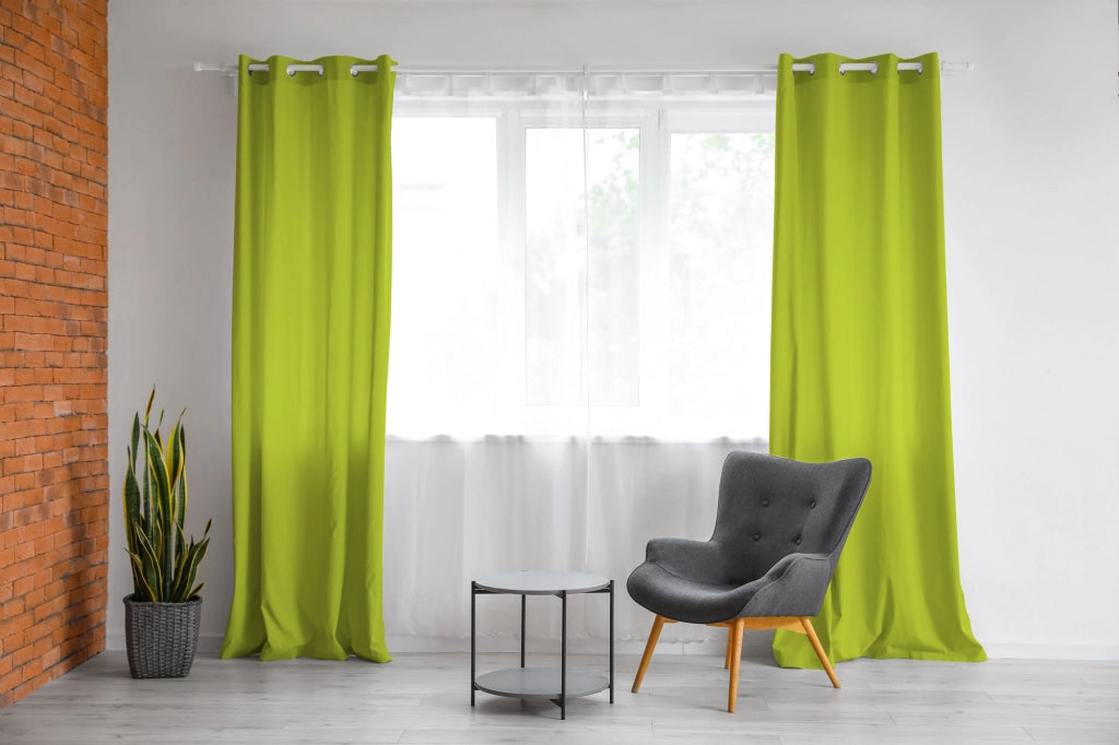 Tenda Semioscurante 140 x 290 Cm Moderne Con Occhielli  Verde - 1 Tenda