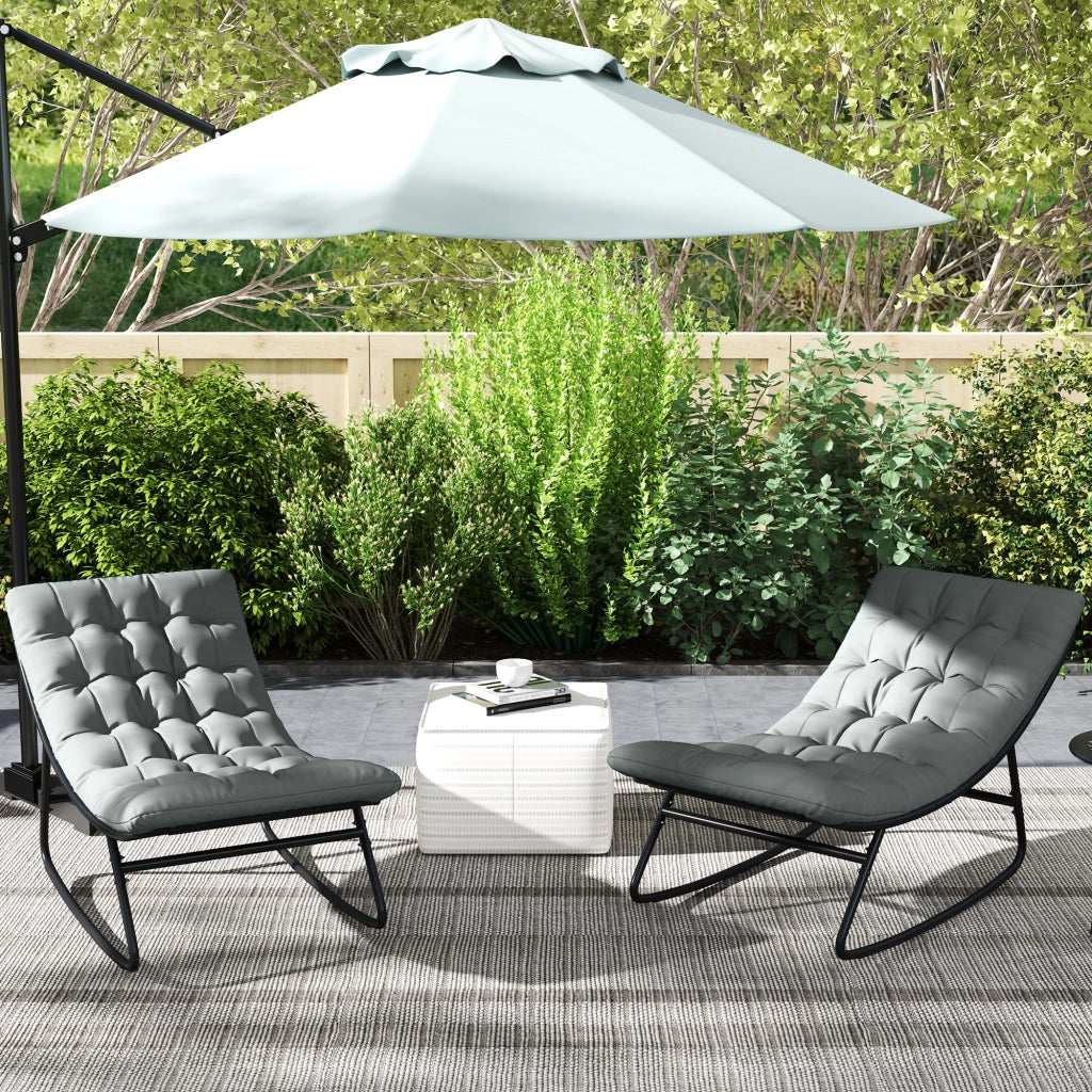 Poltrona dondolo esterno con cuscini ¨C Minimal ¨C grigio