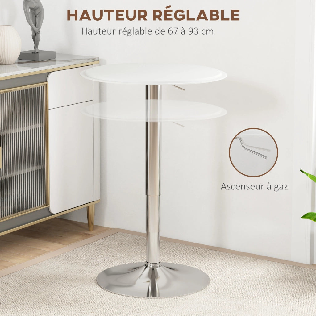 Tavolo da Bar ¨C Minimal ¨C Bianco, Metallo, 63x67-93 cm