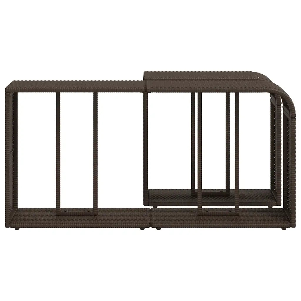 Scaffali Portaoggetti 2 pz Marrone in Polyrattan 366213