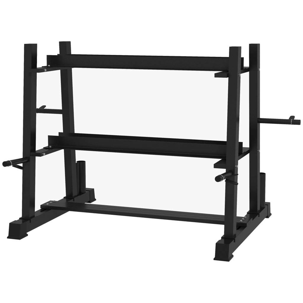 Rack per Manubri e Kettlebell ¨C Minimal ¨C Acciaio, Nero, 131x75x80 cm