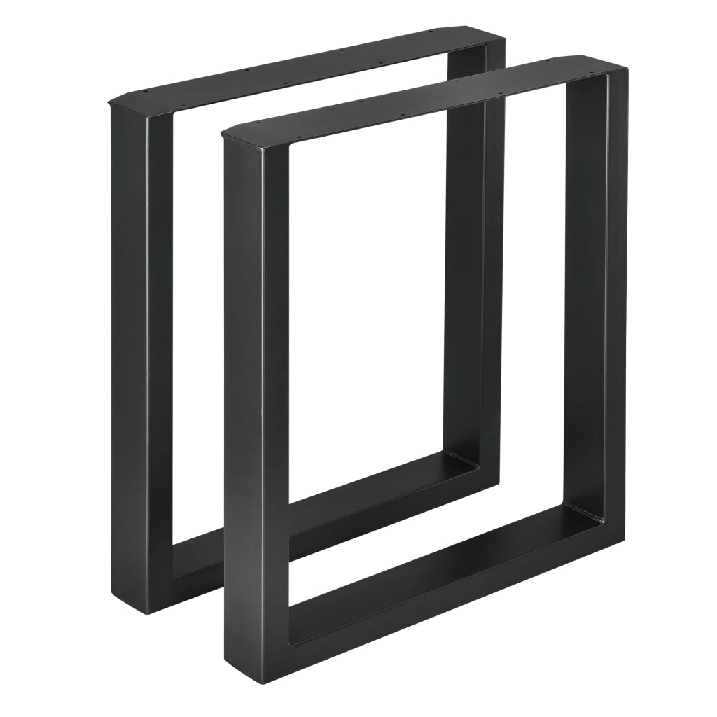 Set di 2 gambe rettangolari per tavolo da pranzo in metallo 60 x 72 cm nero 03_0003668