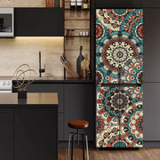 Sticker per Frigorifero Autoadesivi - Vinile Autofissante - Disegno Geometrico Verde/Oro - Effetto Marmo - Impermeabile - Decorazione DIY 56x163cm - Foliatura per Frigorifero