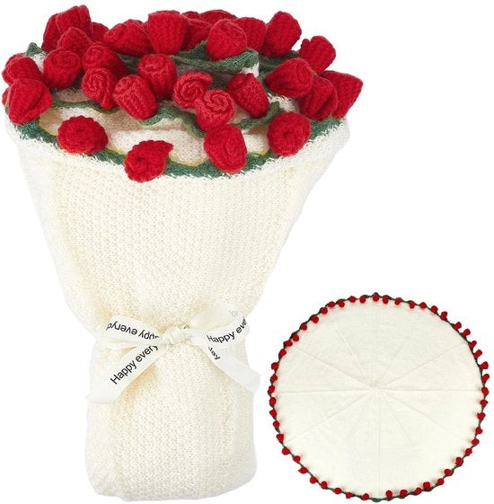 Decorazione per Tavolo in Pelo di Lana - Fiori di Rosa - 46 Pollici - Decorazione per Matrimonio - San Valentino - Ideale Regalo - Copertura per Tavolo