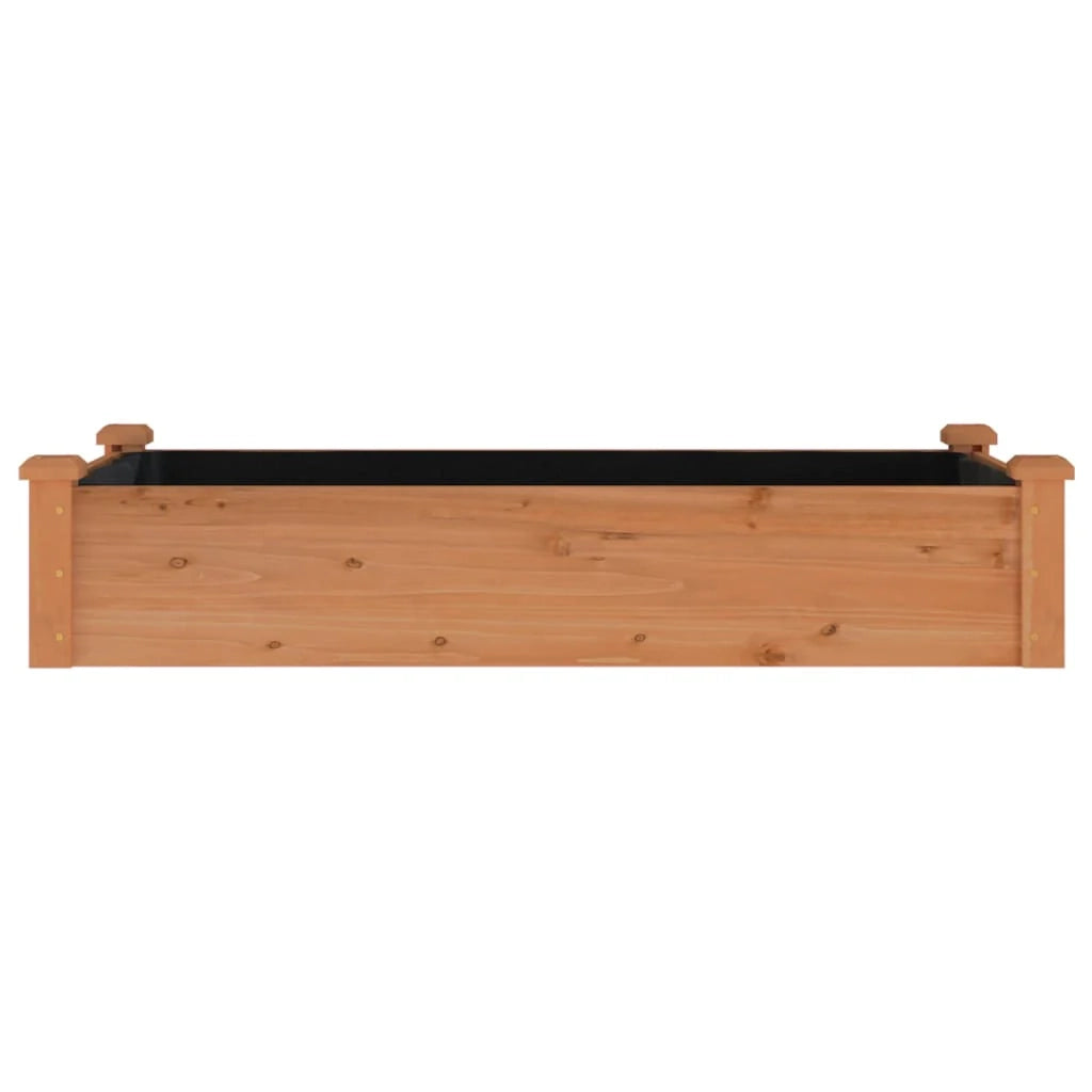 Fioriera rialzata per piante fiori patio giardino rivestimento 120 x 60 x 25 cm legno massello di abete marrone 02_0039837