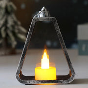 Lampada da giardino a tre elementi in stile rurale, con luce LED, decorativa per camere da letto, per creare atmosfere interne ed esterne, illuminazione d'accento per l'abitazione, 10 x 5,3 x 13 cm