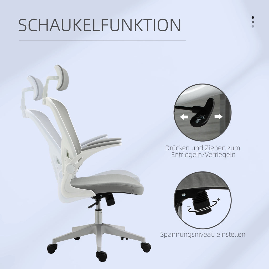 Sedia da ufficio ergonomica ¨C zephmum ¨C grigio 65x64x114-122 cm