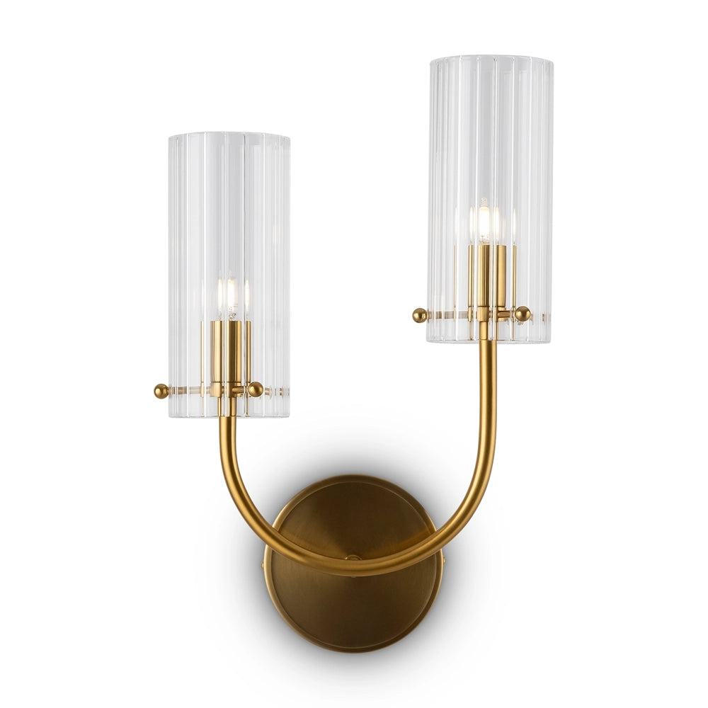 Applique glamour Arco Maytoni 2 luci G9 ottone cristallo