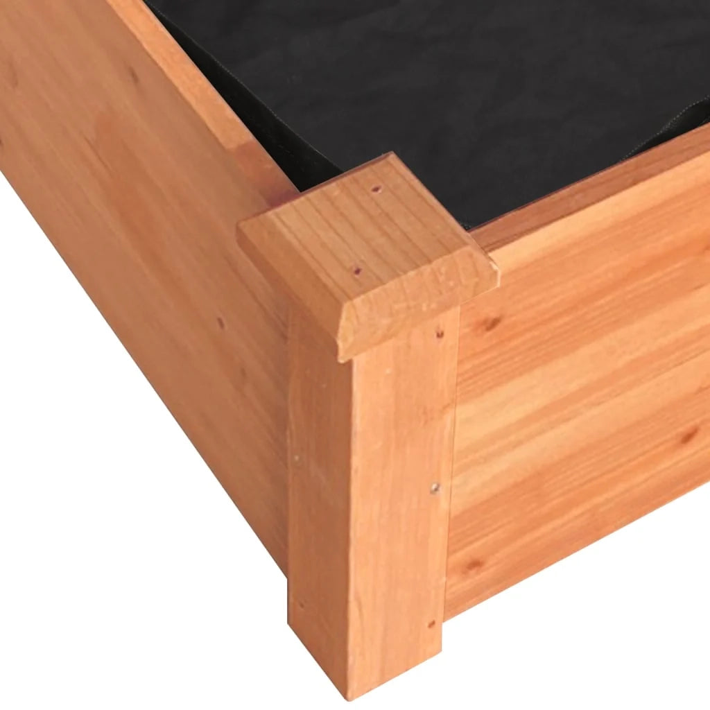 Fioriera rialzata per piante fiori patio giardino rivestimento 120 x 60 x 25 cm legno massello di abete marrone 02_0039837