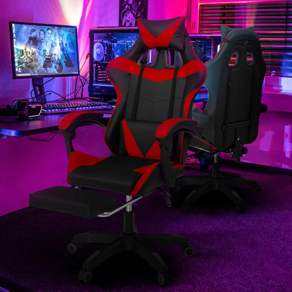 IDMarket - Sedia gaming, sedia ufficio nero e rosso ALEX